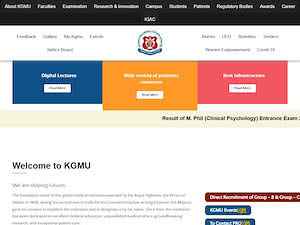 King George's Medical University's official website homepage screenshot