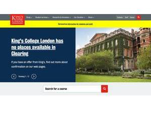 King's College London's official website homepage screenshot