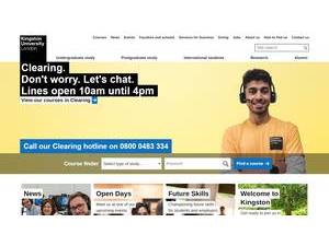 Kingston University's official website homepage screenshot