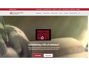 Kingswood University's official website homepage screenshot