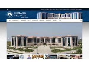 Kirklareli Üniversitesi's official website homepage screenshot
