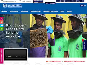 K.K. University's official website homepage screenshot