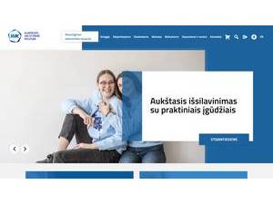 Klaipeda State University of Applied Sciences's official website homepage screenshot
