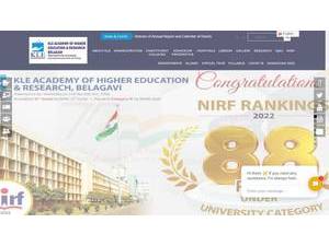 KLE University's official website homepage screenshot
