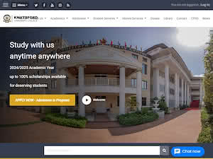 Knutsford University College's official website homepage screenshot