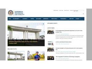 Koforidua Technical University's official website homepage screenshot