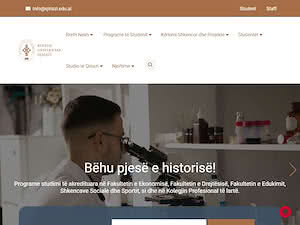 Kolegji Universitar Qiriazi's official website homepage screenshot