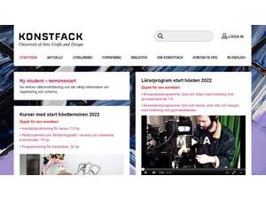 Konstfack's official website homepage screenshot