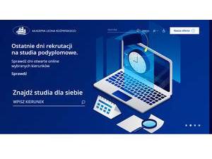 Kozminski University's official website homepage screenshot