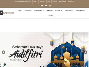 KPJ Healthcare University's official website homepage screenshot