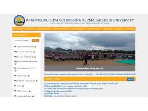 Krantiguru Shyamji Krishna Verma Kachchh University's official website homepage screenshot