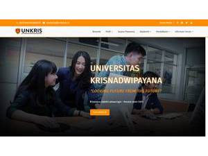 Krisnadwipayana University's official website homepage screenshot