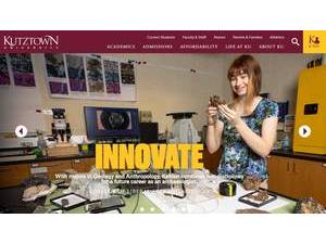 Kutztown University of Pennsylvania's official website homepage screenshot