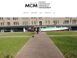 Kuwait Maastricht College of Management's official website homepage screenshot