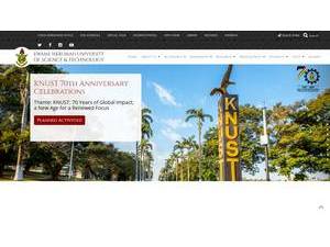 Kwame Nkrumah University of Science and Technology's official website homepage screenshot