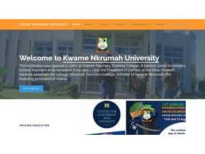 Kwame Nkrumah University's official website homepage screenshot