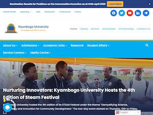 Kyambogo University's official website homepage screenshot