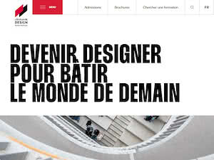 L'École de design Nantes Atlantique's official website homepage screenshot