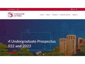 L-Università ta' Malta's official website homepage screenshot