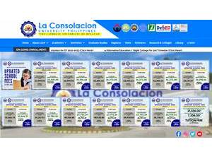 La Consolacion University Philippines's official website homepage screenshot