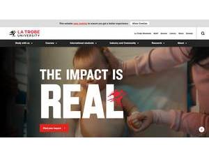 La Trobe University's official website homepage screenshot