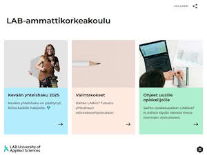 LAB University of Applied Sciences's official website homepage screenshot