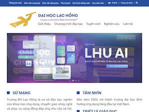 Lac Hong University's official website homepage screenshot