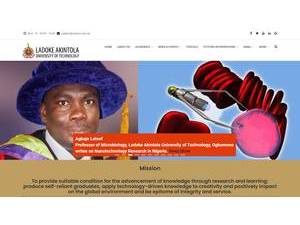 Ladoke Akintola University of Technology's official website homepage screenshot