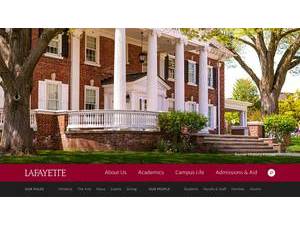 Lafayette College's official website homepage screenshot