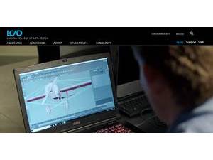 Laguna College of Art and Design's official website homepage screenshot