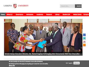 Laikipia University's official website homepage screenshot