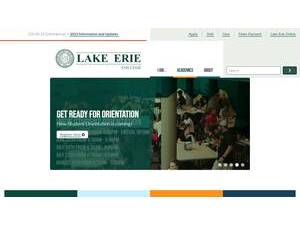 Lake Erie College's official website homepage screenshot