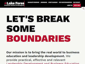 Lake Forest Graduate School of Management's official website homepage screenshot