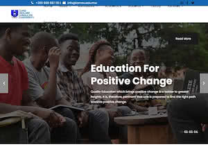 Lake Malawi Anglican University's official website homepage screenshot