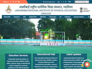 Lakshmibai National Institute of Physical Education's official website homepage screenshot