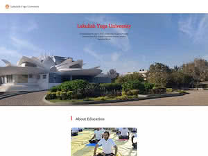 Lakulish Yoga University's official website homepage screenshot