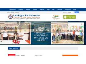 Lala Lajpat Rai University of Veterinary and Animal Sciences's official website homepage screenshot