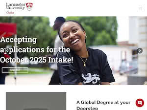 Lancaster University, Ghana's official website homepage screenshot