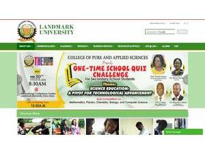 Landmark University's official website homepage screenshot