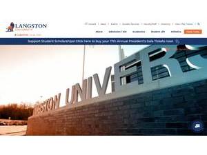 Langston University's official website homepage screenshot
