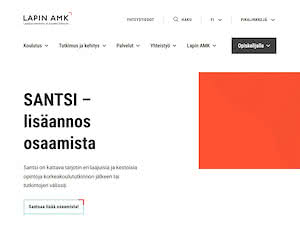 Lapin Ammattikorkeakoulu's official website homepage screenshot