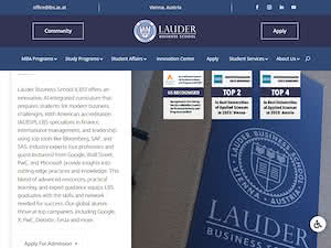 Lauder Business School's official website homepage screenshot