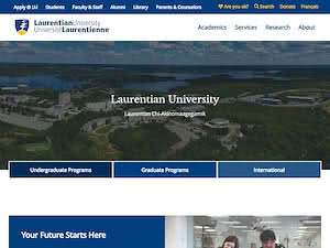 Laurentian University's official website homepage screenshot