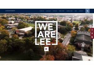 Lee University's official website homepage screenshot