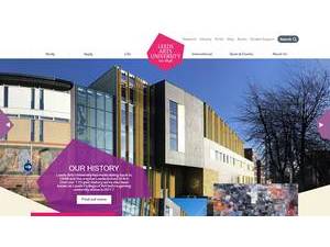 Leeds Arts University's official website homepage screenshot