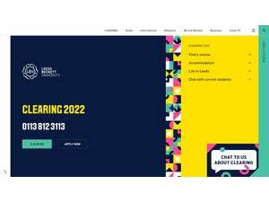 Leeds Beckett University's official website homepage screenshot