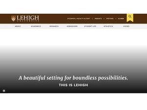Lehigh University's official website homepage screenshot