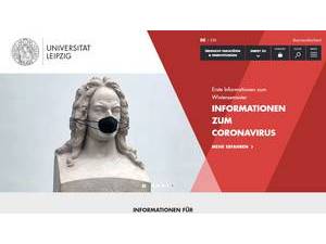 Leipzig University's official website homepage screenshot