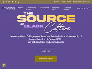 LeMoyne-Owen College's official website homepage screenshot