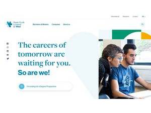 Leonardo da Vinci University College's official website homepage screenshot